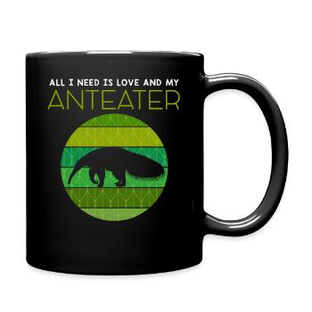 Funny I Need Love Anteater Animal Lovers drucken - Tasse einfarbig - Schwarz - Rechts