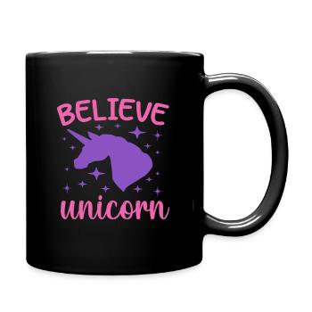 Glaube Unicorn - Tasse einfarbig - Schwarz - Rechts
