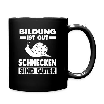 Schnecke Schnecken - Tasse einfarbig - Schwarz - Rechts
