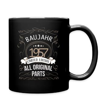 Baujahr 1957 - Tasse einfarbig - Schwarz - Rechts