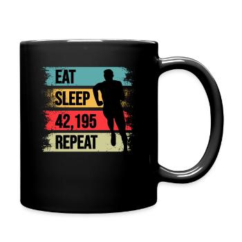 Eat Sleep Marathon Répéter 42 195 - Mug uni - noir - Droite