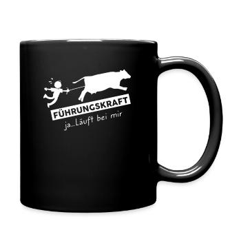Führungskraft Kuh - Tasse einfarbig - Schwarz - Rechts