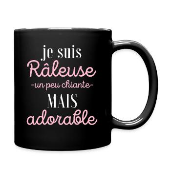 Femme humour je suis râleuse, chiante, adorable - Mug uni - noir - Droite