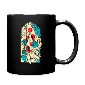Koi Fisch Japan - Tasse einfarbig - Schwarz - Rechts