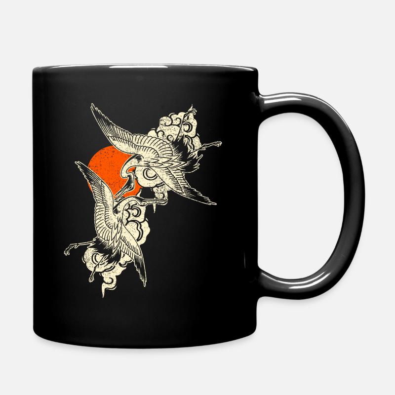 Kraniche - Japanische Kunst - Tasse einfarbig - Schwarz
