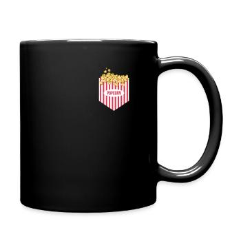 Brusttasche Popcorn Geschenk - Tasse einfarbig - Schwarz - Rechts