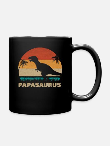 PapaSaurus T-Rex Daddy Dinosaurier Passende - Ensfarvet krus - sort
