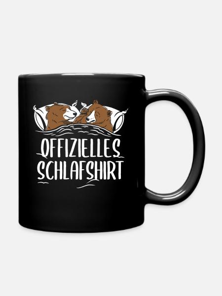 Bär Offizielles Schlafshirt Bären Schlafanzug - Tasse einfarbig - Schwarz