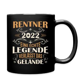Rentner 2022 Verlässt das Gelände - Tasse einfarbig - Schwarz - Rechts
