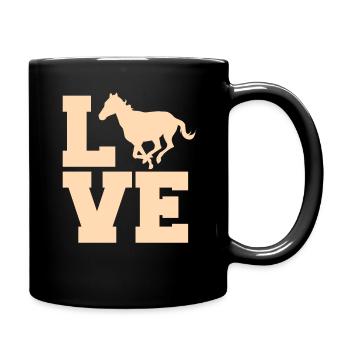 Amoureux des chevaux Équitation Cavalière fille - Mug uni - noir - Droite