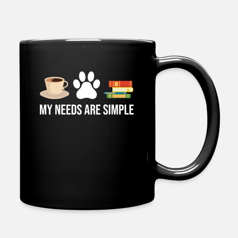 Funny Book Lover Coffee Dog Book - Full Colour Mug - black