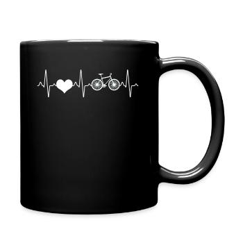 Bicycle Heartbeat - Full Colour Mug - black - Right