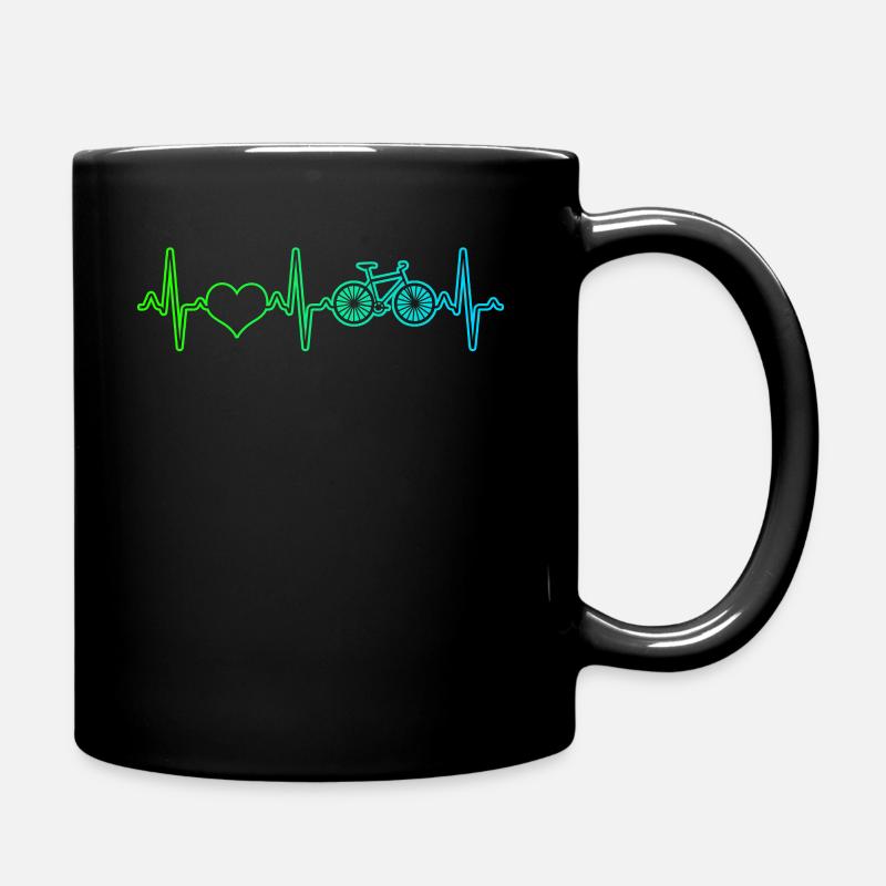 Fahrrad Herzschlag - Tasse einfarbig - Schwarz