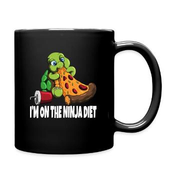 Pizza Turtle Fun Funny Diets Design - Mug uni - noir - Droite