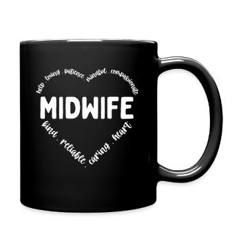 Deliver Nurse Midwife Heart Love Obstetric Nurse - Full Colour Mug - black - Right