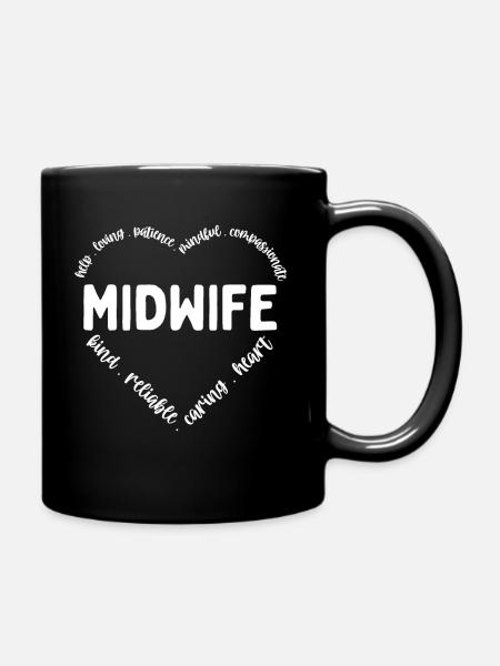 Deliver Nurse Midwife Heart Love Obstetric Nurse - Tasse einfarbig - Schwarz
