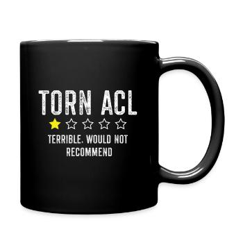Lustige zerrissene ACL-Chirurgie - Tasse einfarbig - Schwarz - Rechts