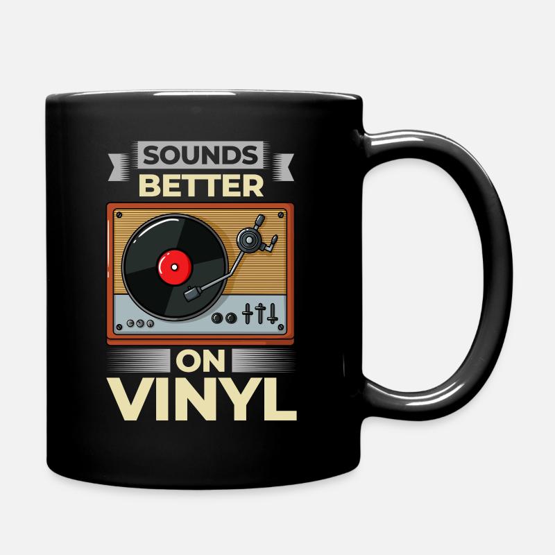 Disques de tourne-disques sur platine - Mug uni - noir