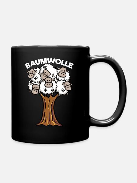 Baumwolle - Tasse einfarbig - Schwarz
