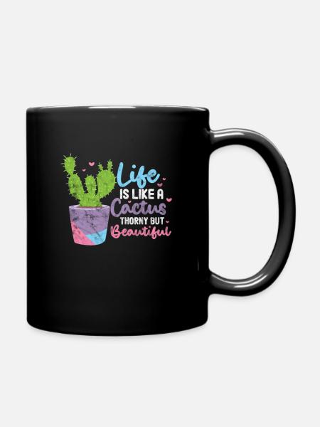 Kaktus - Tasse einfarbig - Schwarz