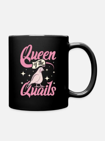 Quail queen - Full Colour Mug - black