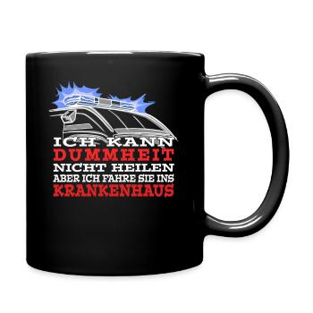 Rettungsdienst Dummheit Krankenhaus Sanitäter - Tasse einfarbig - Schwarz - Rechts
