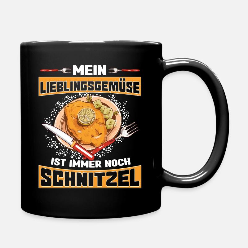 Schnitzel mein Lieblingsgemüse ist Schnitzel - Tasse einfarbig - Schwarz