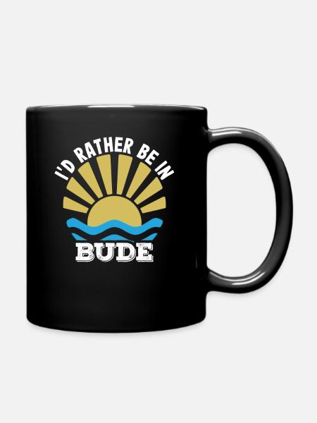 Holidays UK - Cornwall - I'd rather be in Bude - Full Colour Mug - black