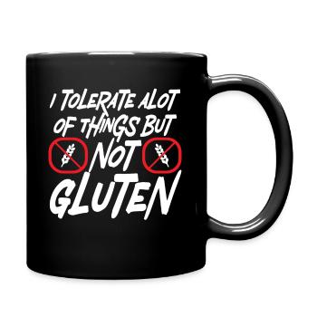 Ich vertrage viele Dinge, aber kein Gluten - Tasse einfarbig - Schwarz - Rechts