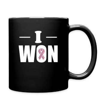 I Won Gift Cancer World Cancer Day - Full Colour Mug - black - Right