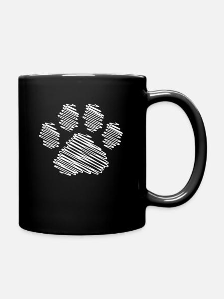 Hundepfote Geschenk Hundetrainer Hundebesitzer - Tasse einfarbig - Schwarz