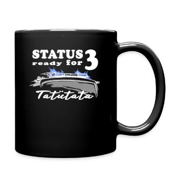 Feuerwehr Status 3 mit Blaulicht Tatütata - Tasse einfarbig - Schwarz - Rechts