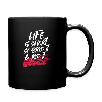 Biker - Tasse einfarbig - Schwarz - Rechts