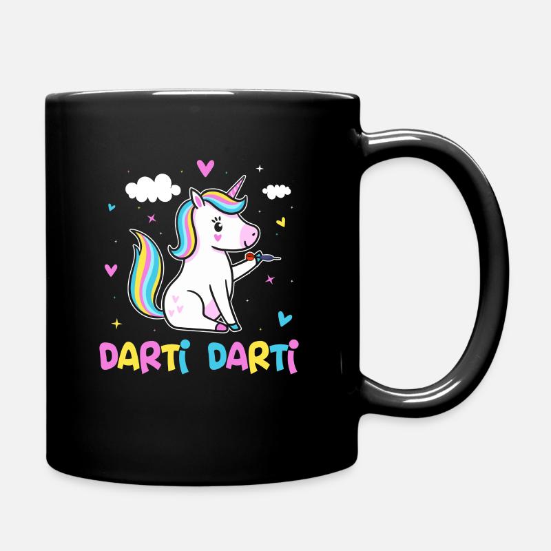 Darti Darti Einhorn Dartspieler Dart Einhorn - Tasse einfarbig - Schwarz