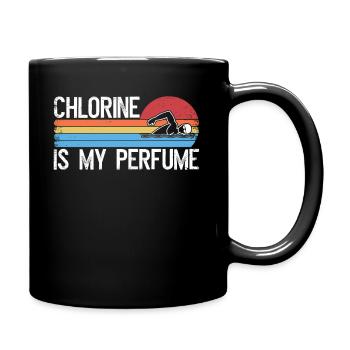 Funny Swimming Swimmer Chlorine Is My Perfume - Full Colour Mug - black - Right