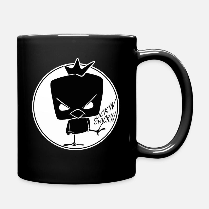Drôle de poussin poulet poulet coq dessin animé bande dessinée - Mug uni - noir