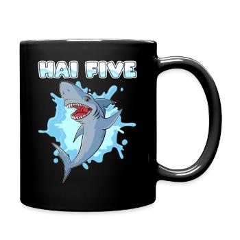 Shark Five Shark - Full Colour Mug - black - Right