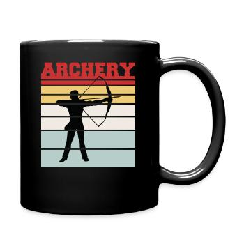 Retro Archery Team Tee - Tasse einfarbig - Schwarz - Rechts