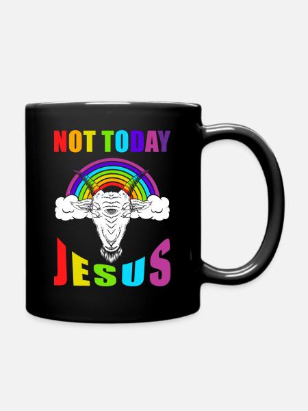 Not today Jesus - Tasse einfarbig - Schwarz