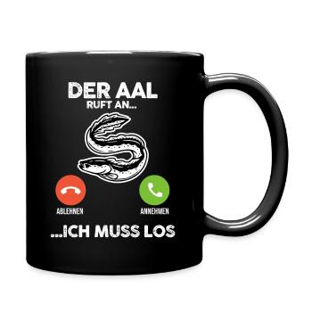 Angeln Angler Aal Fischer - Tasse einfarbig - Schwarz - Rechts