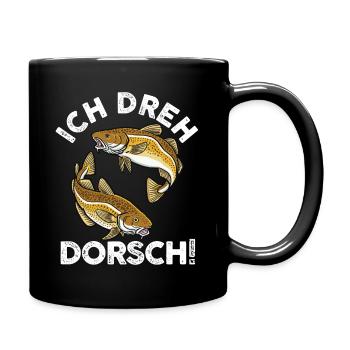 Angeln Angler Dorsch Fischer - Tasse einfarbig - Schwarz - Rechts