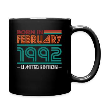 30th birthday born 1992 Born in February 1992 - Full Colour Mug - black - Right