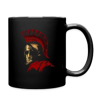Spartan Soldier Corinthian Helmet Leonidas Red Cap - Full Colour Mug - black - Right