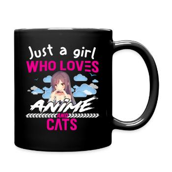 I Am Just A Girl Who Loves Anime And Cats - Tasse einfarbig - Schwarz - Rechts