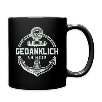 Gedanklich am Meer - Tasse einfarbig - Schwarz - Rechts