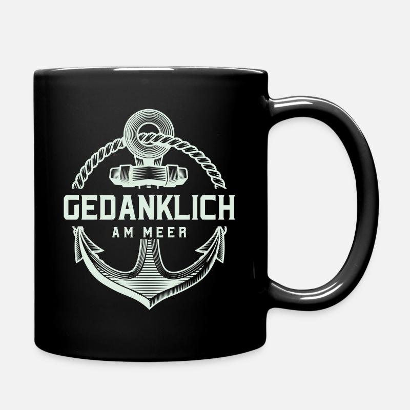 Gedanklich am Meer - Tasse einfarbig - Schwarz