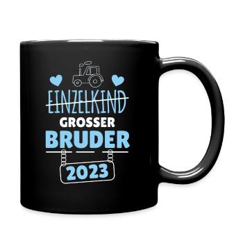 Großer Bruder 2023 Traktor - Tasse einfarbig - Schwarz - Rechts