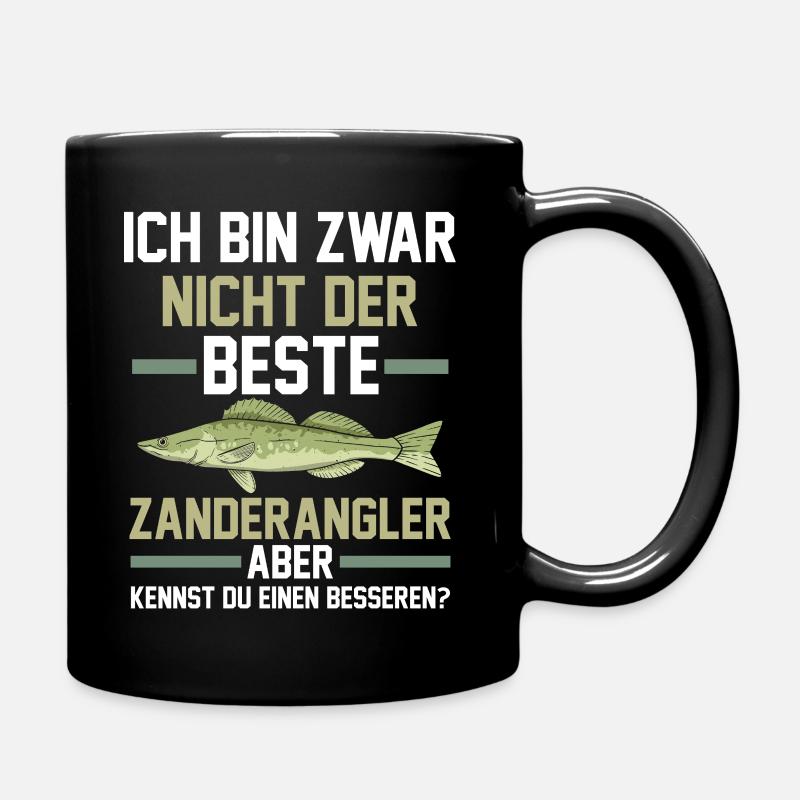 Angeln Angler Zander - Tasse einfarbig - Schwarz