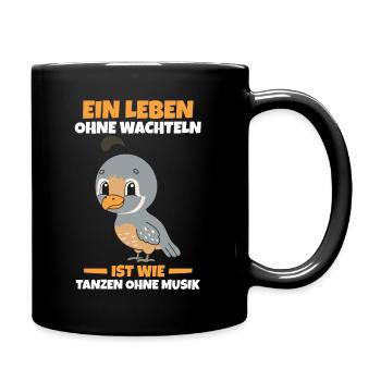 Wachteln Wachtel - Tasse einfarbig - Schwarz - Rechts