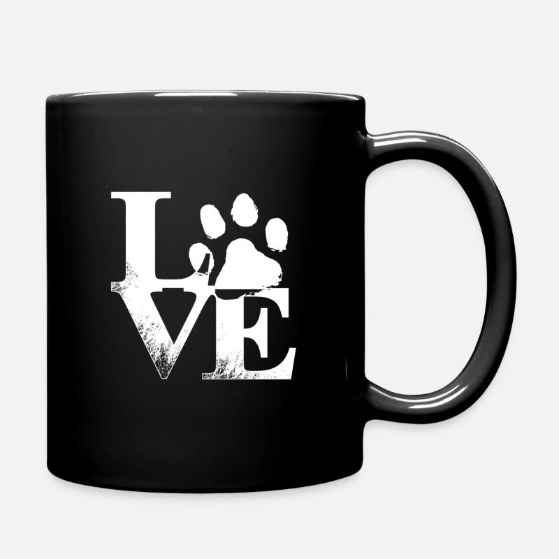 Amour Chien Patte Chien Drôle - Mug uni - noir